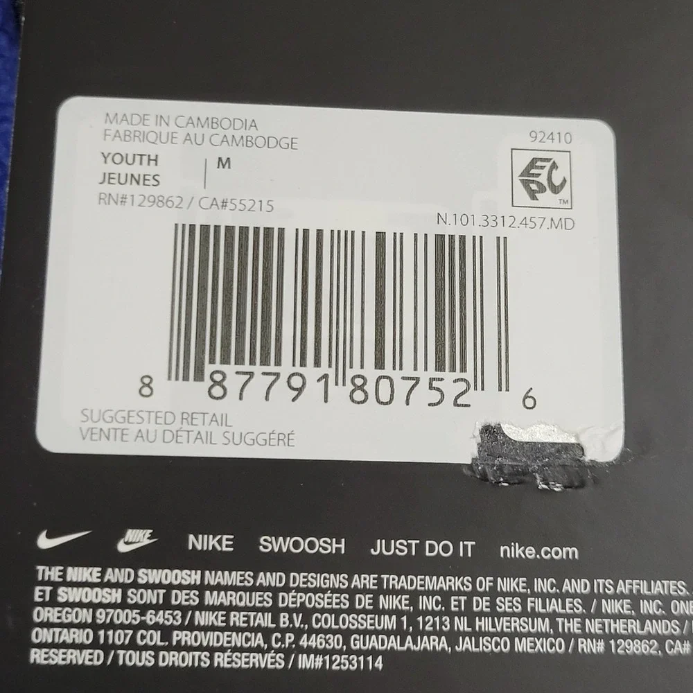 Nike One Fleece Gloves Youth Kids Medium‎ Blue Therma-FIT Touchscreen Compatible
